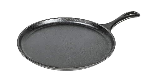 Lodge 10.5-INCH Pre-seasoned Cast Iron Round Flat Griddle Skillet for Stovetop, Induction, Oven, and Campfire Cooking