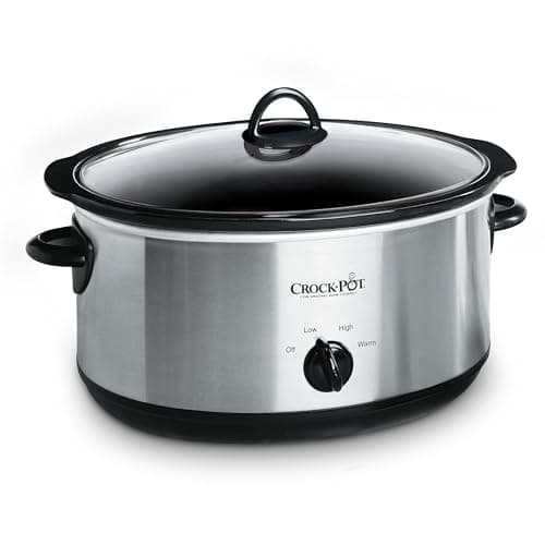 Crock-pot 7-QUART Manual Slow Cooker – Removable Dishwasher-safe Stoneware Insert with Stainless Steel Finish