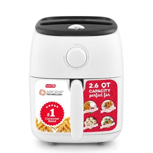 Dash Tasti-crisp 2.6-QUART Compact Electric Air Fryer Oven with Aircrisp Technology, Nonstick Basket, and Auto Shut-off