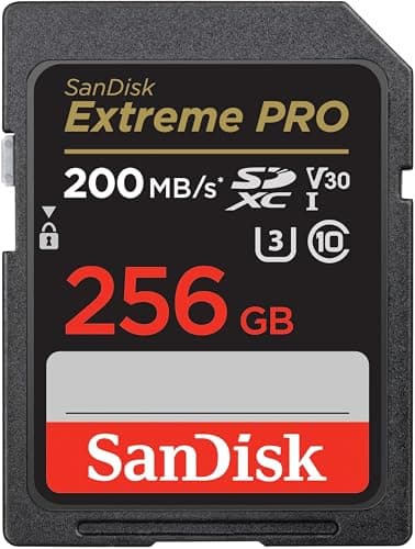 Sandisk 256GB Extreme Pro Sdxc Uhs-i Memory Card Up to 200MB/S V30 U3 4K Uhd