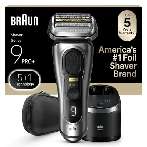Braun Series 9 Pro+ Electric Razor for Men – Sonic Technology with Precision Protrimmer & 6-IN-1 Smartcare Recharge Station