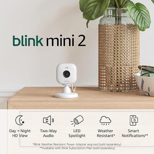 Blink Mini 2 Plug-in Smart Security & Pet Camera with Built-in Spotlight