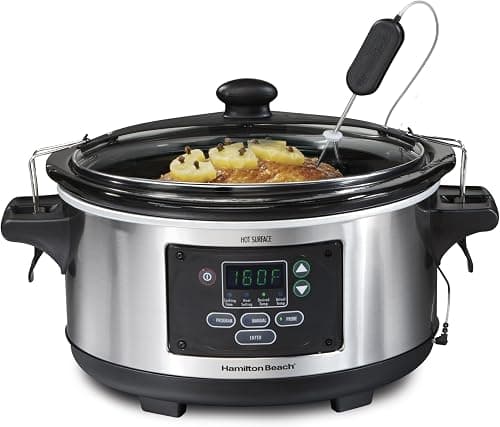 Hamilton Beach 6-QUART Set & Forget Programmable Slow Cooker with Temperature Probe
