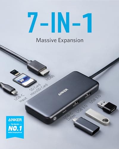 Anker 7-IN-1 Usb-c Hub with 4K Hdmi, 100W Power Delivery & Sd Card Reader