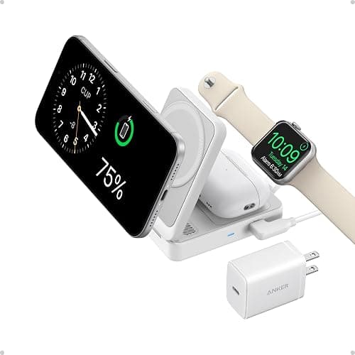 Anker Maggo 3-IN-1 Wireless Charging Station (QI2 Certified 15W) – Official Magsafe Speed with Ultra-fast Apple Watch Charging