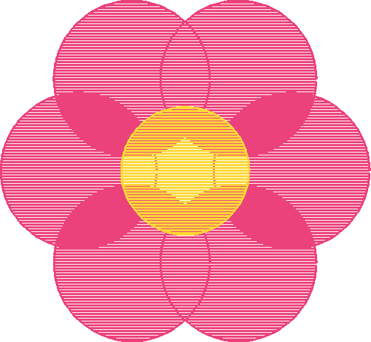 Stitch preview of a flower embroidery design